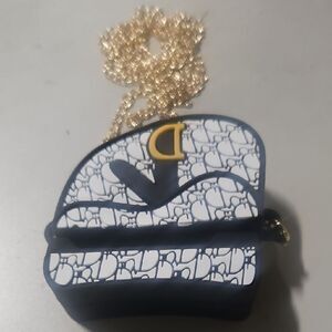 Dior Black and White Crossbody AirPod 1/2 Silicone Case .